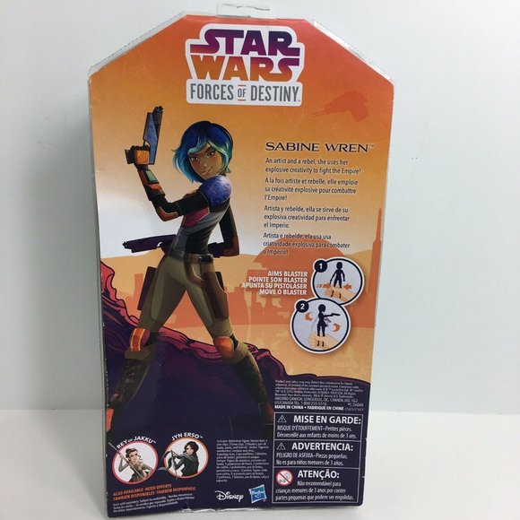 Star Wars Forces Of Destiny Sabine Wren 11" Doll Action Figure Hasbro Disney New - Picture 2 of 12